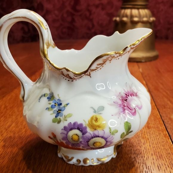 Dresden Creamer Richard Klemm Germany floral Bailey Banks Biddle - Picture 6 of 13